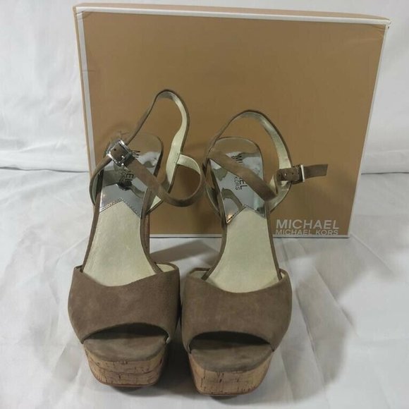 Michael Kors Women’s Shoes Sandals Suede Heels 9 - Picture 5 of 12